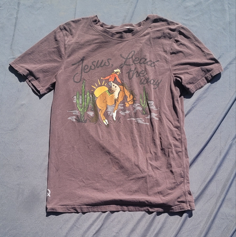 Rodeo Qunicy Western Horse Jesus Take the Reins Oversized Tee Shirt